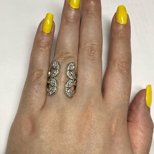 Silver butterfly cocktail ring